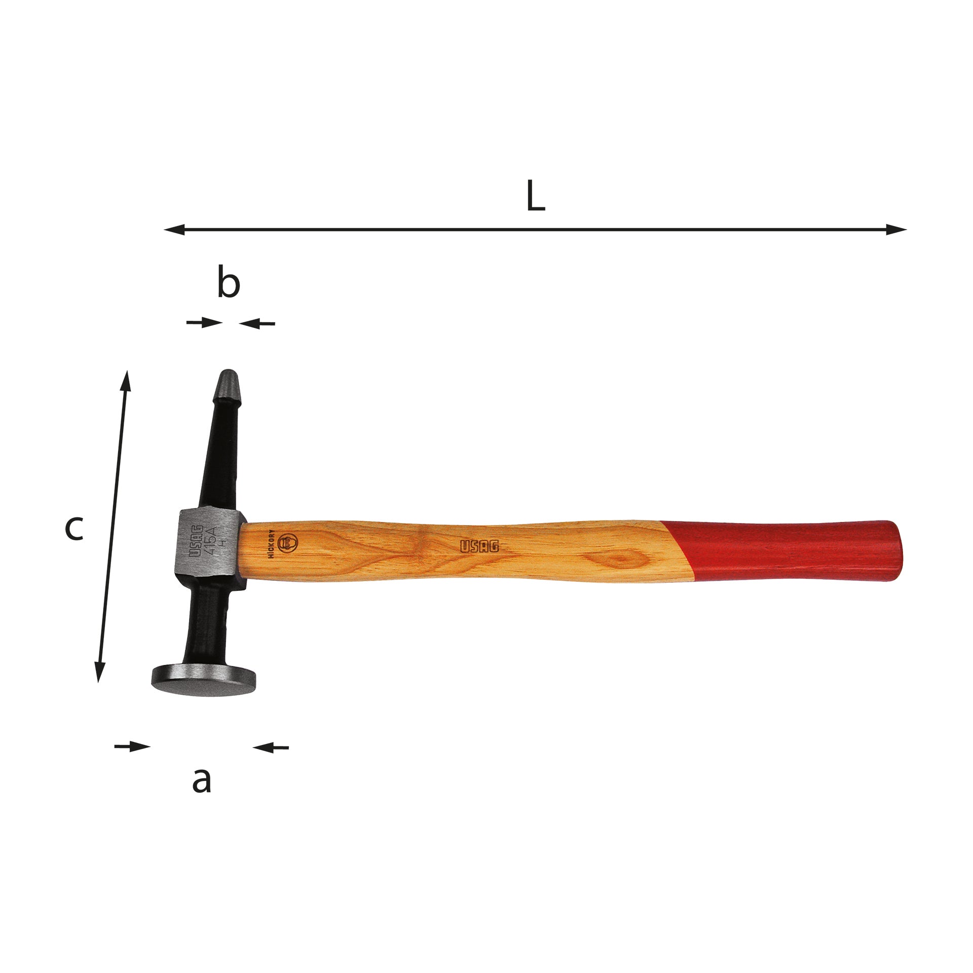 415 A - Hammer with flat round head and straight pointed peen - Usag - U04150001 415 A - Hammer with flat round head and straight pointed peen - Usag - U04150001